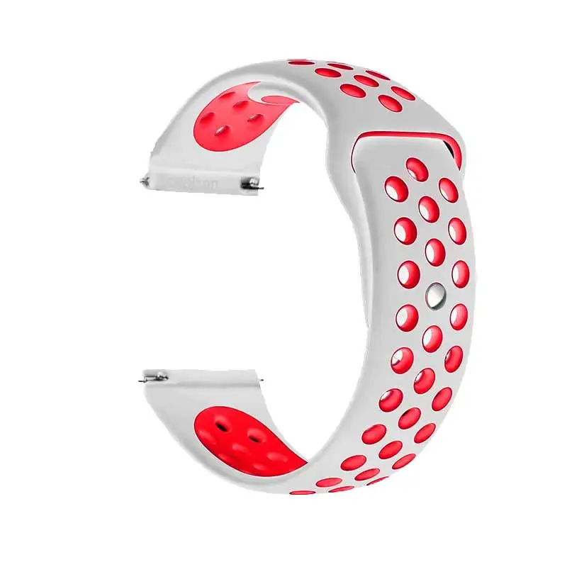 Силиконовый ремешок для часов amazfit bip Ремешки для наручных часов 22 мм 20 мм Galaxy Watch 46 мм samsung gear sport S2 s3 Frontier классический ремешок для часов - Цвет ремешка: 27 White red