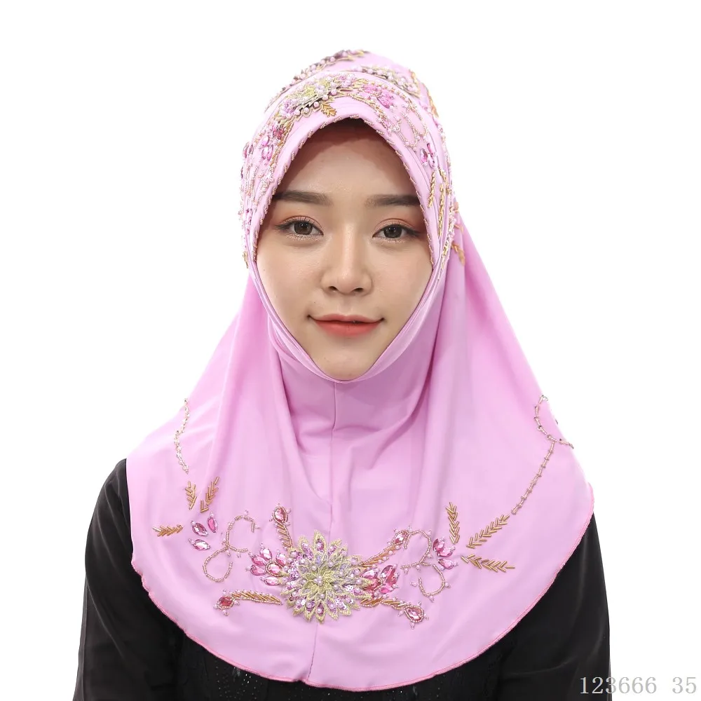 muslim turban Новинка abaya Дубай головной убор хиджаб мусульманские шапочки под хиджаб из бисера тюрбан малазийские турецкие шарфы мгновенные хиджабы исламские продукты шапки - Цвет: muslim turban