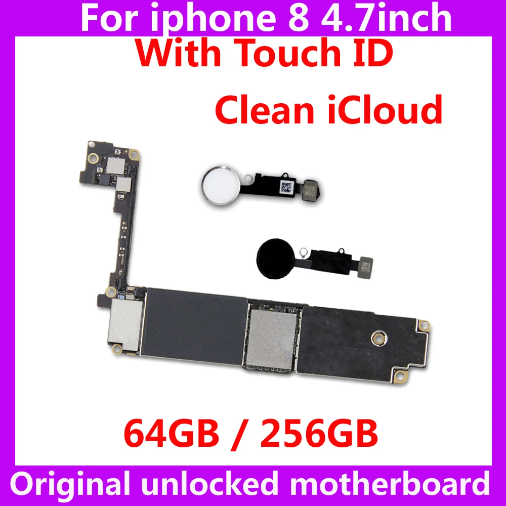 100% оригинальная материнская плата с/NO touch ID для iphone 8 Заводская разблокированная +