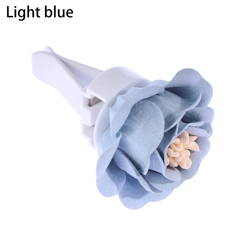 light blue Автомобильный орнамент, духи с ароматом камелии, клип, освежитель воздуха, Авто кондиционер, вентиляционный парфюм, бальзам, аромат, авто цветочное украшение - Название цвета: light blue