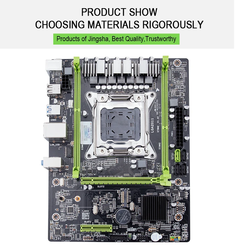 JINGSHA X79 M3 материнская плата LGA2011 ATX USB3.0 SATA3 PCI-E NVME M.2 SSD поддержка памяти REG ECC и процессор Xeon E5