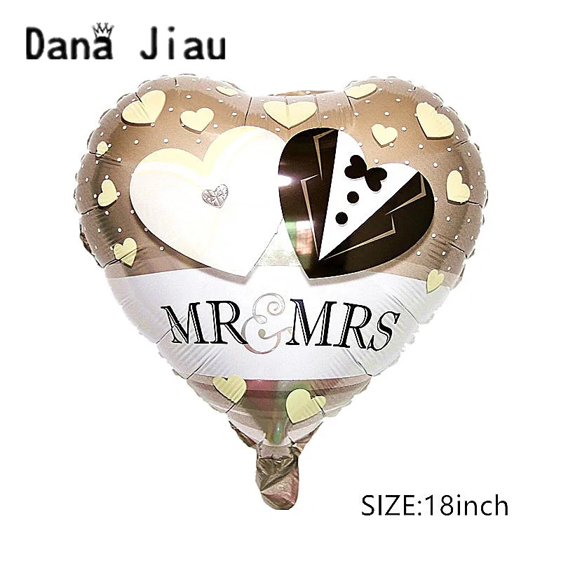

dana jiau MR& MRS Happy ever after wedding Balloon LOVE RING Foil ball Valentine's Day decoration lady white dress Helium Ballon