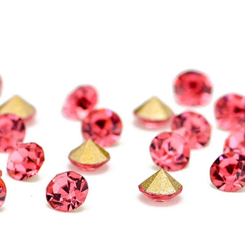 DIY Rivoli клей для кристаллов на стеклянной задней панели Стразы Роза дизайна ногтей