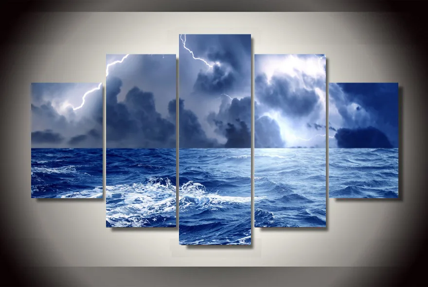 HD Печатный шторм молния Картина Декор детской комнаты печатный плакат картина