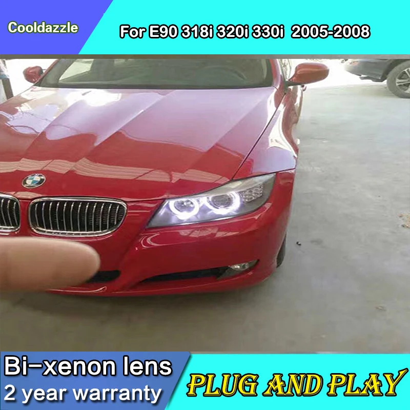 Стайлинга автомобилей чехол для BMW E90 330I 320I 318i Led Ангельские глазки фара 2005 2006 2007 2008