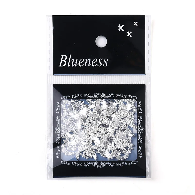 Blueness 100 шт./лот золотые серебряные 3D круглые крылья дизайн ногтей художественные