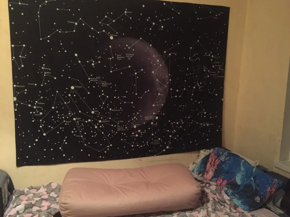 Настенный Гобелен Galaxy Space 130*150 см/150*200 см черный декор психоделический