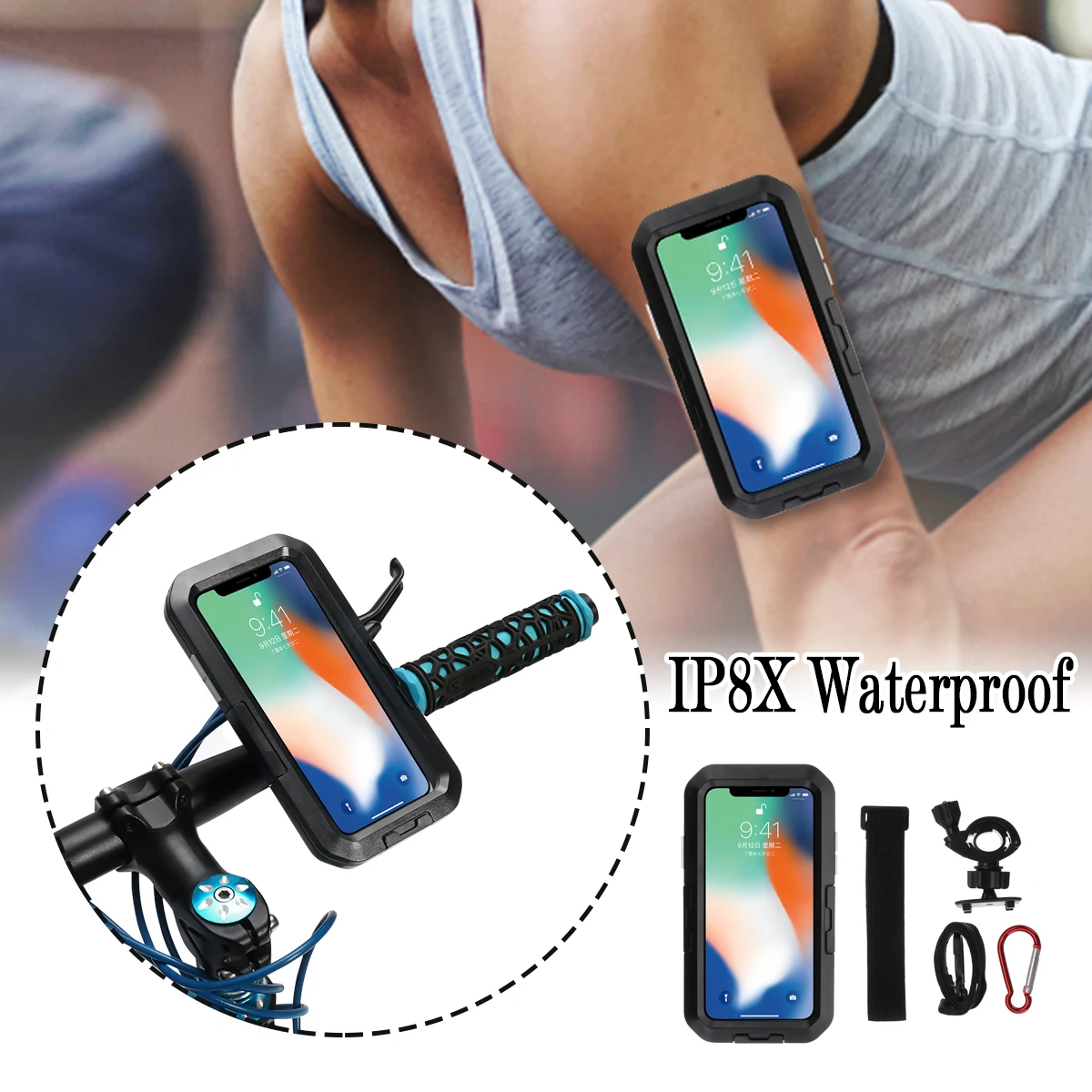 IPX8 Водонепроницаемый защитный чехол для iPhone X/XS MTB мотоцикл велосипед ручка держатель сотового телефона сумка для