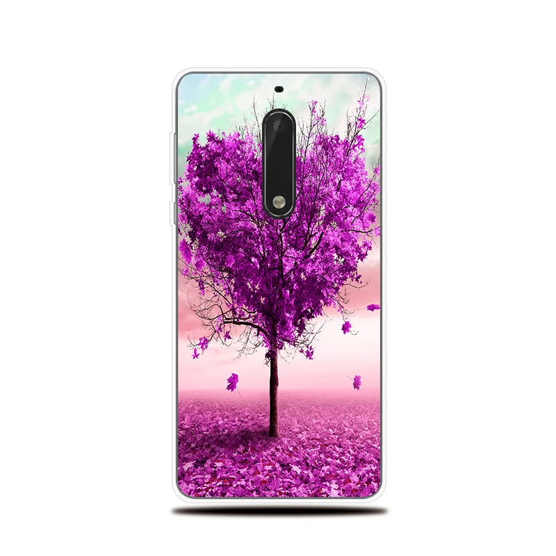Фиолетовый романтический силиконовый чехол для телефона Nokia 1 2 3 5 6 7 8 X5 X6 X7 мягкий