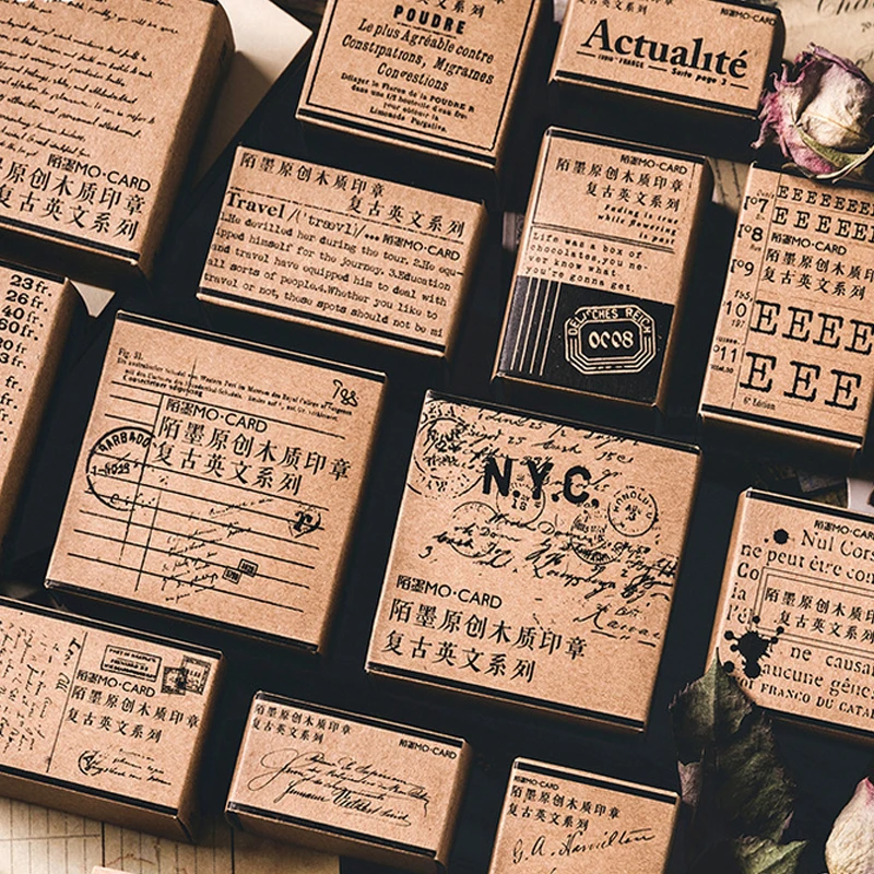 1 шт. винтажная английская серия деревянный стэмпарк postmdiy ручная наклейка штампы