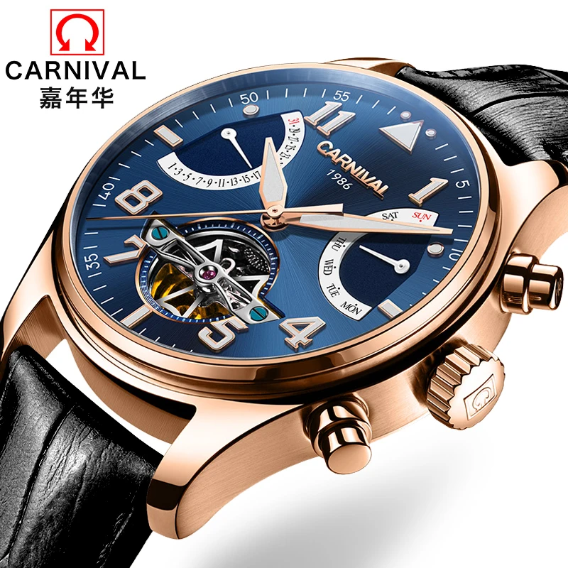 

Switzerland Carnival Brand Luxury Mens Watches Multi-function Watch Men Sapphire reloj hombre Luminous relogio Clock C8783-11