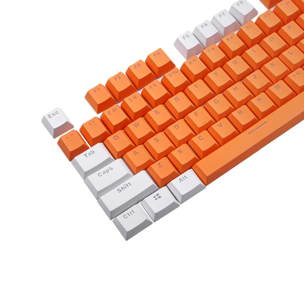 PBT двойной выстрел впрыска Keycaps Оранжевый Белый контрастный цвет механические