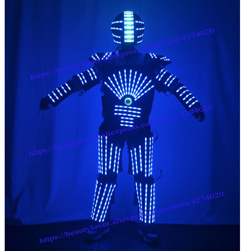 Футуристический светодиодный светящийся робот-костюм сценический костюм с