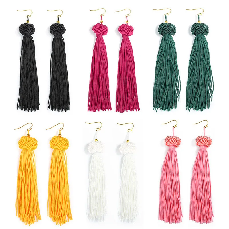 BGG Brand Fashion Long Tassel Earrings Women Jewelry Bohemian Bride Geometric Hollow Drop Earring Ladies Gift | Украшения и