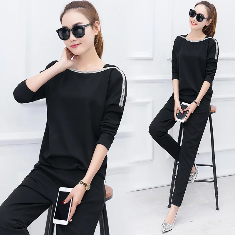 Женские облегающие трикотажные костюмы комплект одежды из двух предметов с