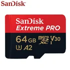 Карта памяти Sandisk Extreme Pro Micro SD, оригинал, до 170 МБ, A2, V30, U3, C10, 64 ГБ, 128 ГБ, microSDXC, TF-карта, карта памяти с SD-адаптером