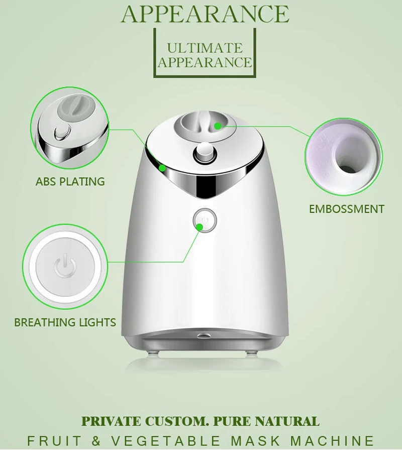 Face Mask Machine, Voice Broadcasting Full Automation DIY Natural Fruit Vegetable Facial Care Mask Maker(32Pcs Collagen