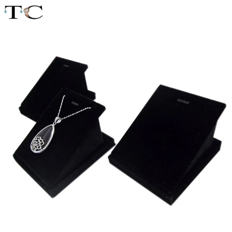 

6PCS/LOT Wooden Black Velvet Jewelry Display for Necklace Pendant Stand Holder