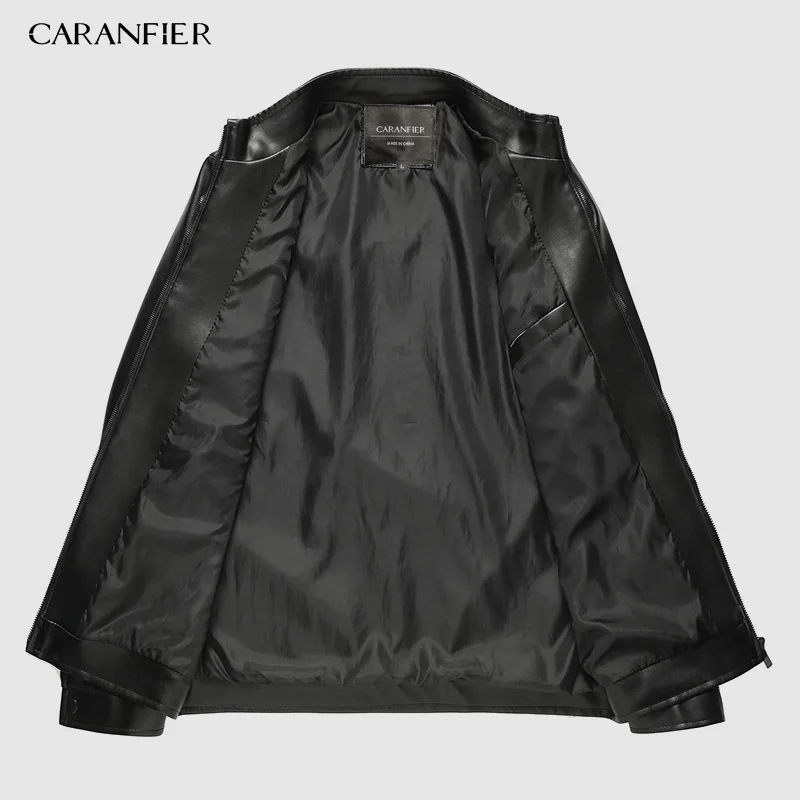 CARANFIER новая куртка из искусственной кожи мужская зимняя желтая куртка Мужская кожа среднего возраста мужской меховой воротник Съемная мужская одежда