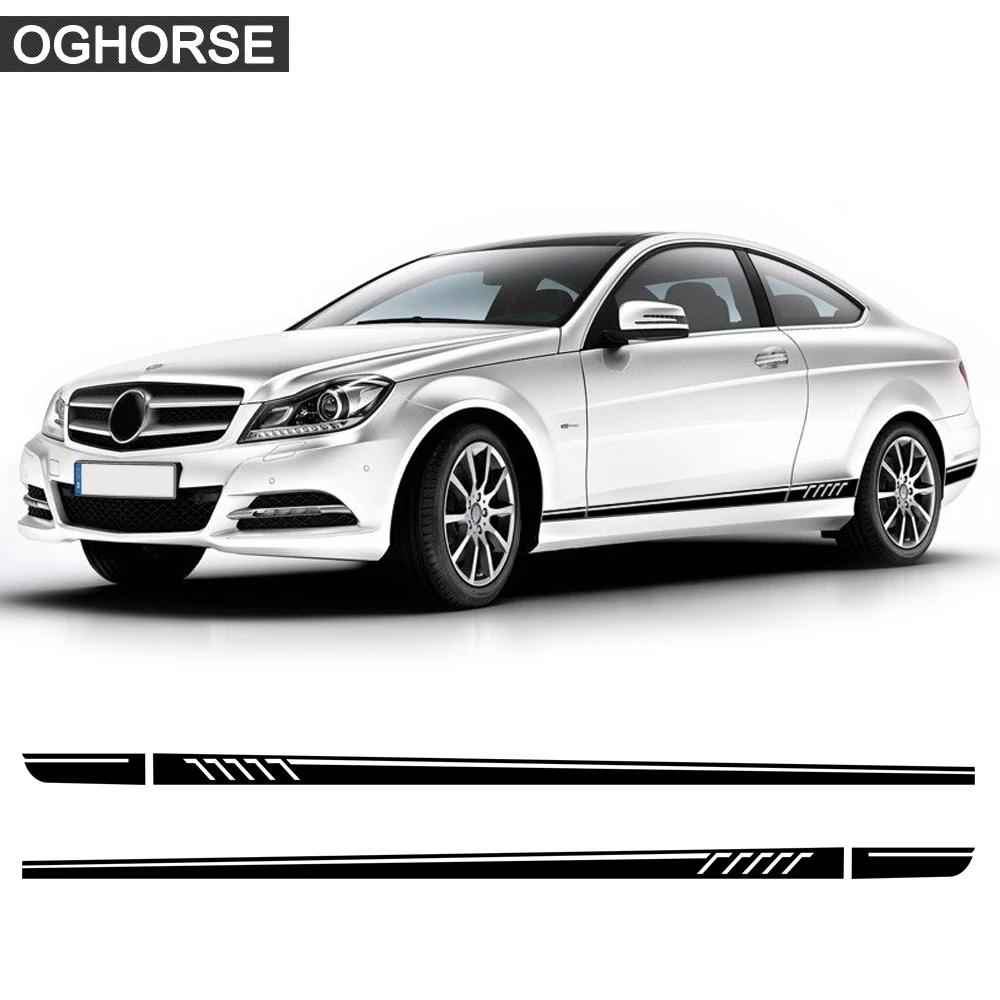 507 стиль двери боковые полосы Виниловая Наклейка для Mercedes Benz S204 W204 C63 купе C180 C200 C250