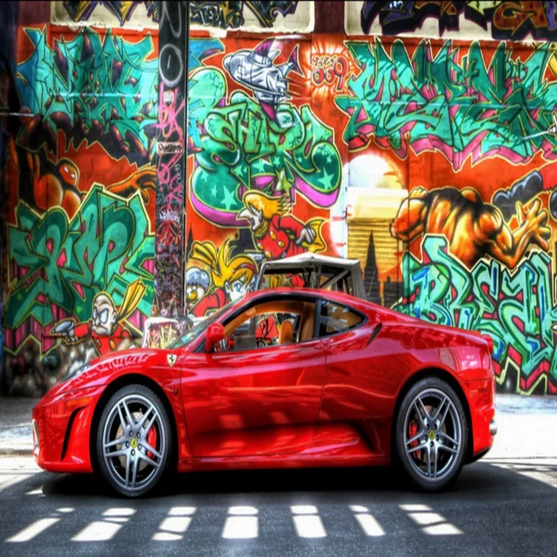 

Custom 3d wallpaper Graffiti car bar ktv background wall nightclub corridor gallery studio custom mural restaurant wallpaper
