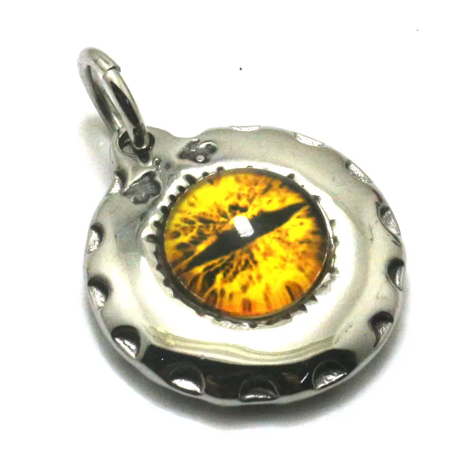 Мужской кулон в стиле панк из нержавеющей стали 316L готический желтый виде