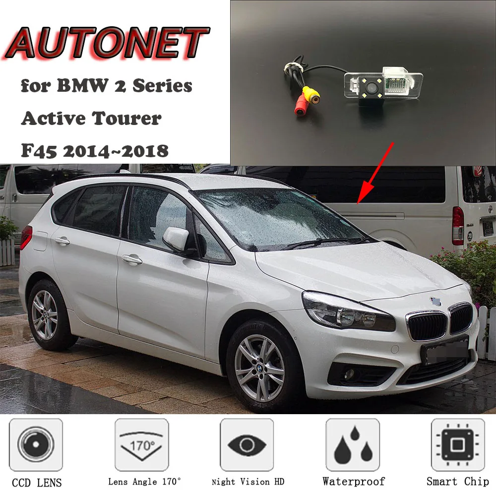 Камера заднего вида AUTONET HD с ночным видением для BMW 2 Series Active Tourer F45 2014 ~ 2018