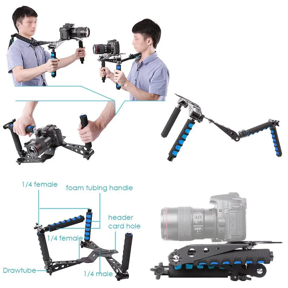 Luminium сплав складной DSLR Rig фильм Комплект делая систему плечо крепление поддержка