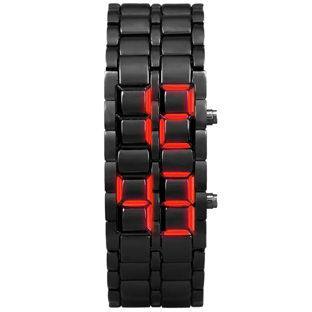 

New Iron Samurais Plastic Bracelet Lava Watch Led Digital Watches Hour Men Automatic Luxury Clock Waterproof Relogio Masculino