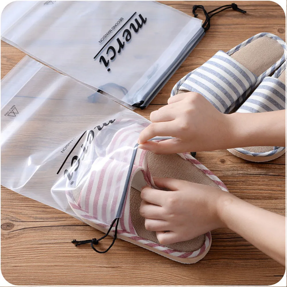 Домашняя сумка для хранения 5 шт. толстая прозрачная водонепроницаемая на шнурке