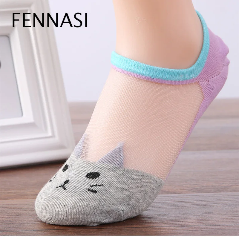 FENNASI короткие носки-башмачки модные удобные женские носки до щиколотки с котом