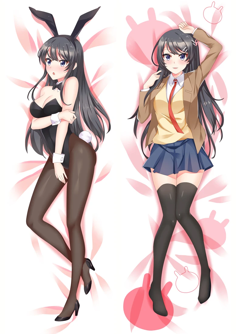 Чехол с декоративной подушкой Senpai Dakimakura для девочки-кролика из аниме Rascal Not Dream of
