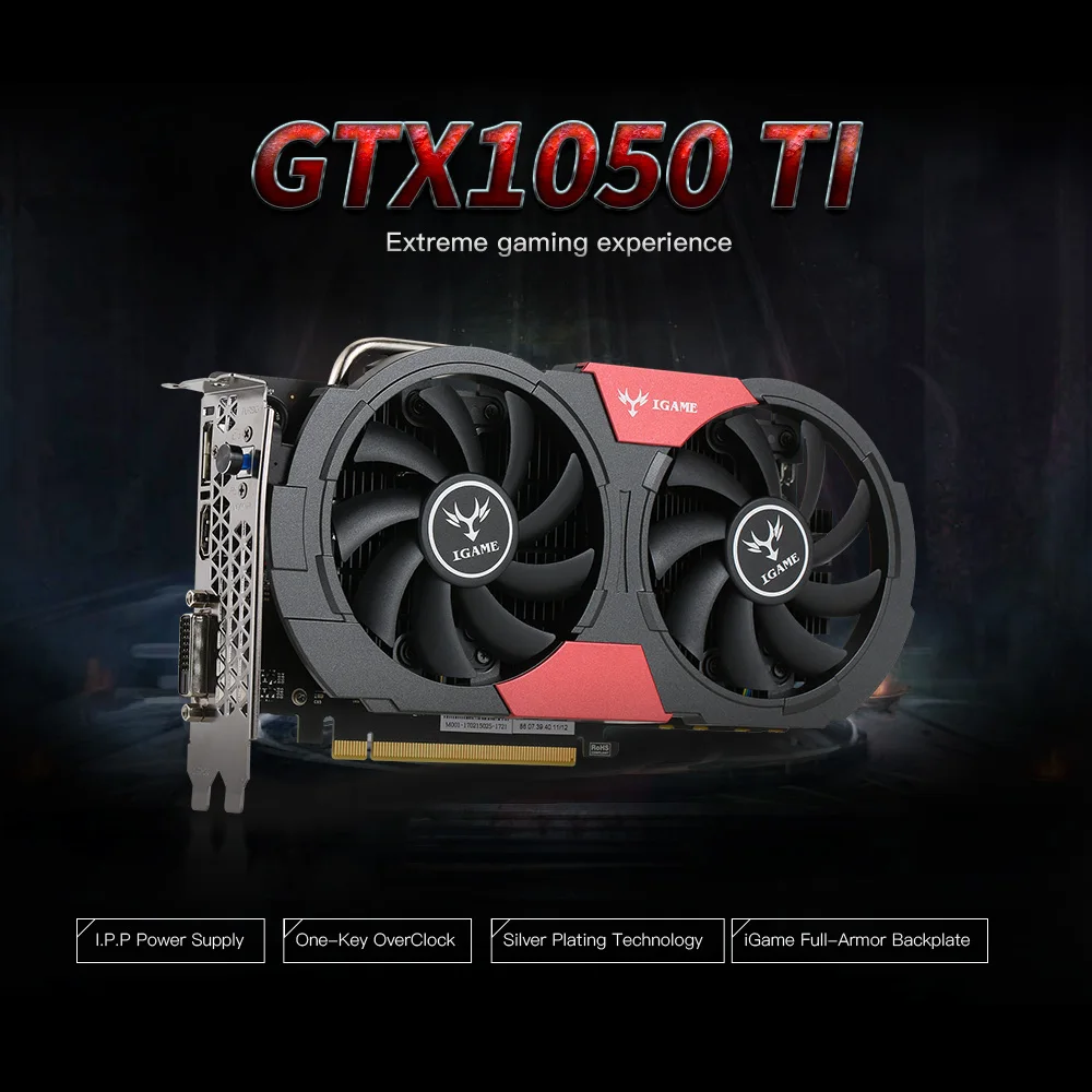Видеокарты для Bitcoin Miner PCI-E Riser для красочной видеокарты NVIDIA GeForce GTX iGame 1050Ti 4 ГБ GDDR5 128 бит