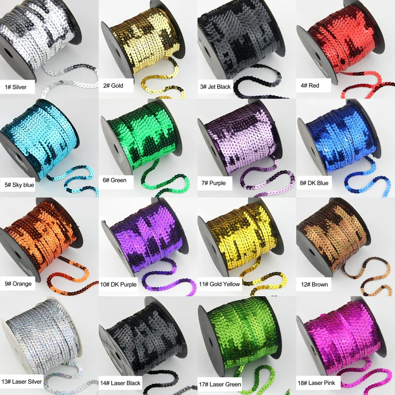 ПВХ блёстки Красный 6 мм круглый 20 ярдов/рулон пайеток шитье на планки для поделок