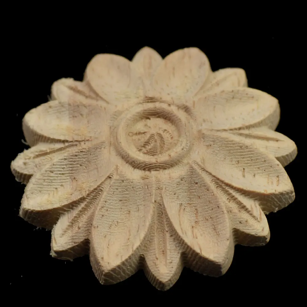

Wooden Figurines Crafts Home Decor Retro Floral Wood Carved Decal Corner Appliques Wall Furniture Woodcarving Decorative
