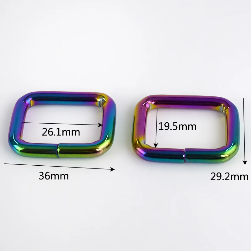 26mm Meetee, комплект из 4 предметов 26/33/38 мм металлический квадратный d-образным кольцом регулировки веб-ремень с пряжкой застежка для сумки повесить крюк DIY Чемодан аппаратных аксессуаров BF228 - Цвет: 26mm