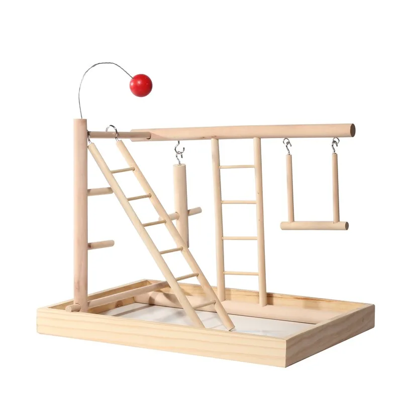 

Parrot training amusement park bird frame plate climbing ladder bird stand swing toy wooden ladder standing ZP6301656