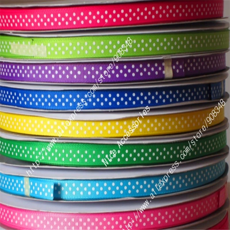 3/8 'Ə мм 100% полиэстер с принтом в горошек grosgrain лента dotty подарок аксессуары для
