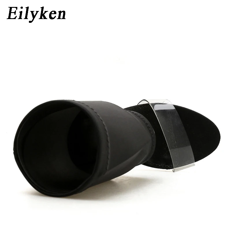 Eilyken осень 2020 Новая эластичная ткань полиэстер женские ботинки с открытым носком