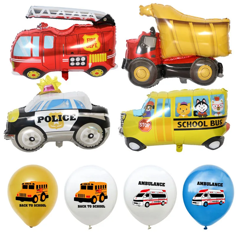 Милый Танк Поезд школьный автобус фольги автомобильные воздушные шары для дня
