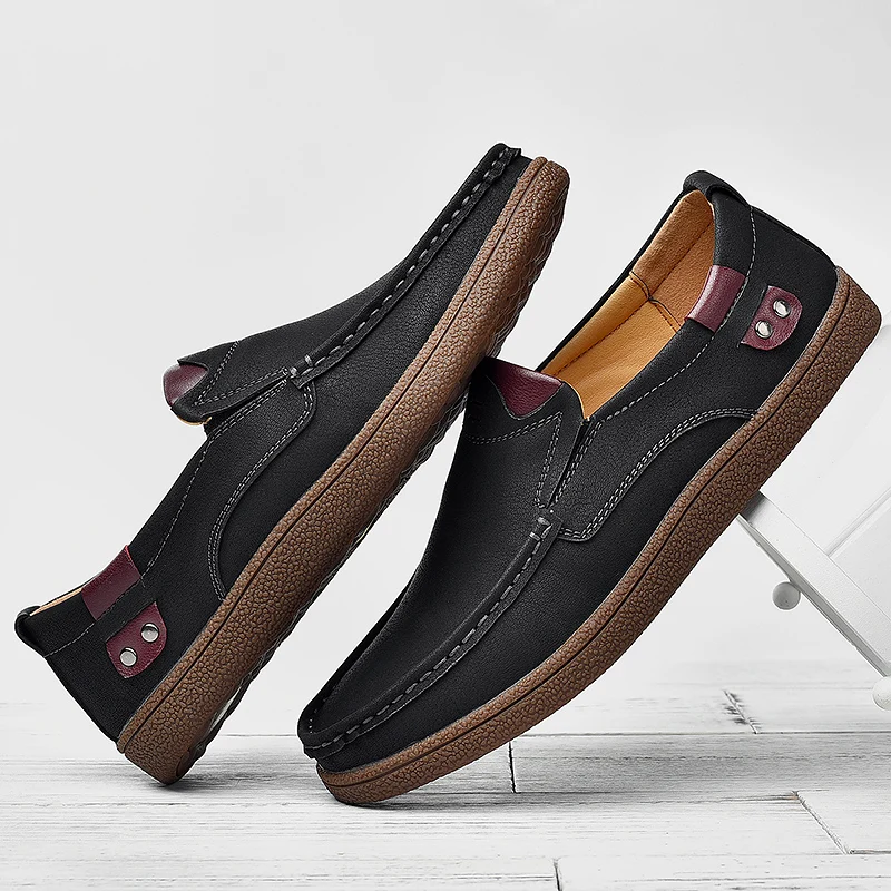 Brand Split Leather shoes men Loafers Breathable boat casual sneakers zapatos de hombre | Обувь