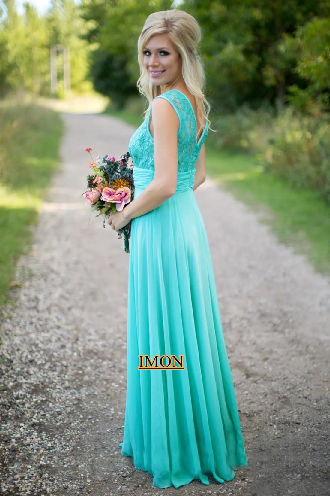 Бирюзовое кружевное платье подружки невесты 2019 элегантное шифоновое вечернее