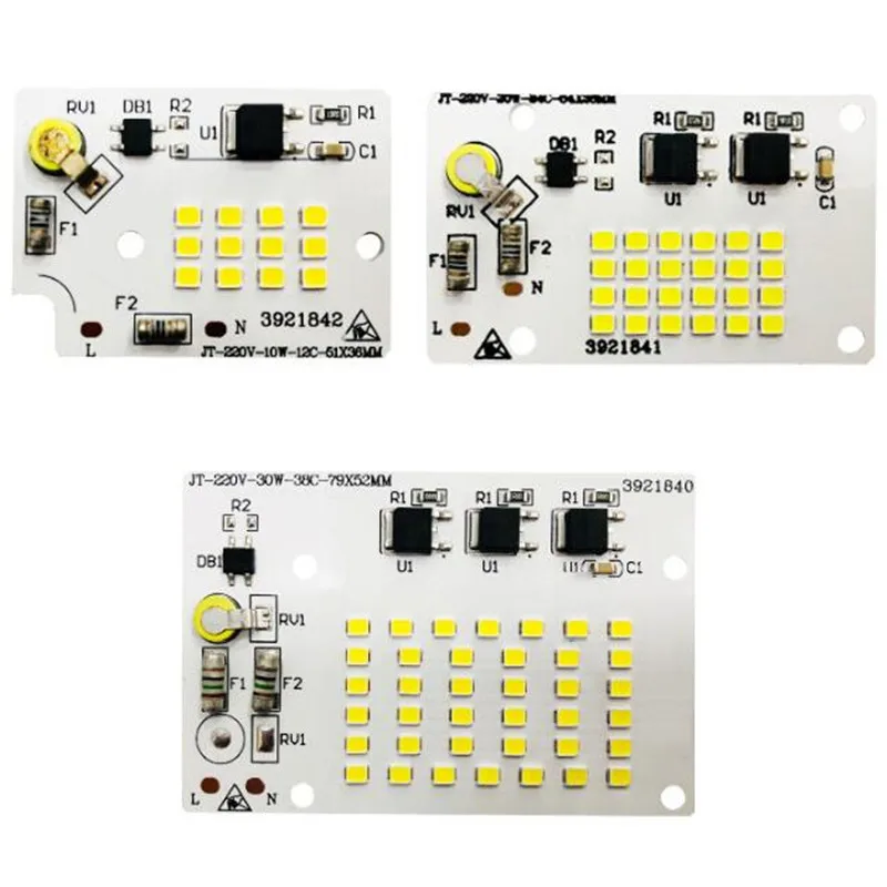 Светодиодный чип AC220V COB SMD2835 10 Вт 20 Вт 30 Вт 50 Вт 100 Вт 200 Вт линейный ламповый модуль прожектора без необходимости Светодиодный драйвер 10 шт