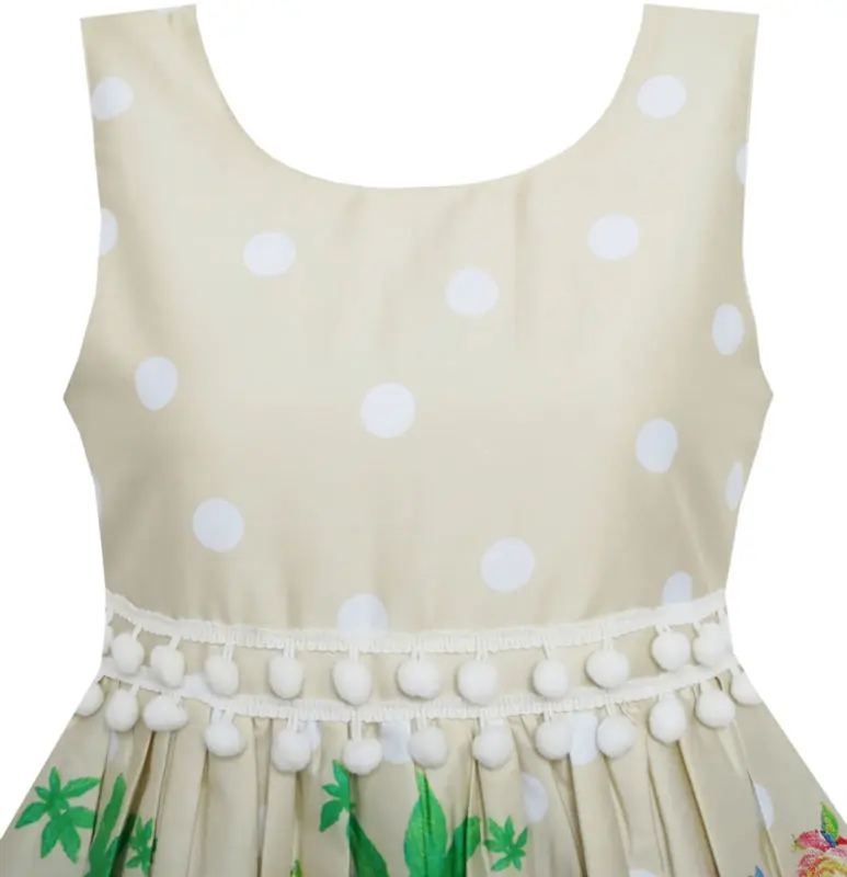 Sunny Fashion платья для девочек платье Рукавов Роза Цветок Полька Точка красный