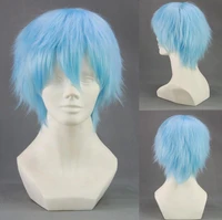 kuroko no basket tetsuya kuroko cosplay wig 30cm short light blue men synthetic hair perucas cosplay wigwig cap