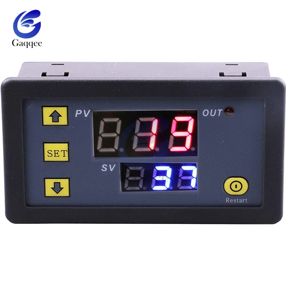 AC 110V 220V DC 12V Цифровое реле задержки времени светодиодный дисплей переключатель управления таймером цикла регулируемое реле времени переключатель задержки времени