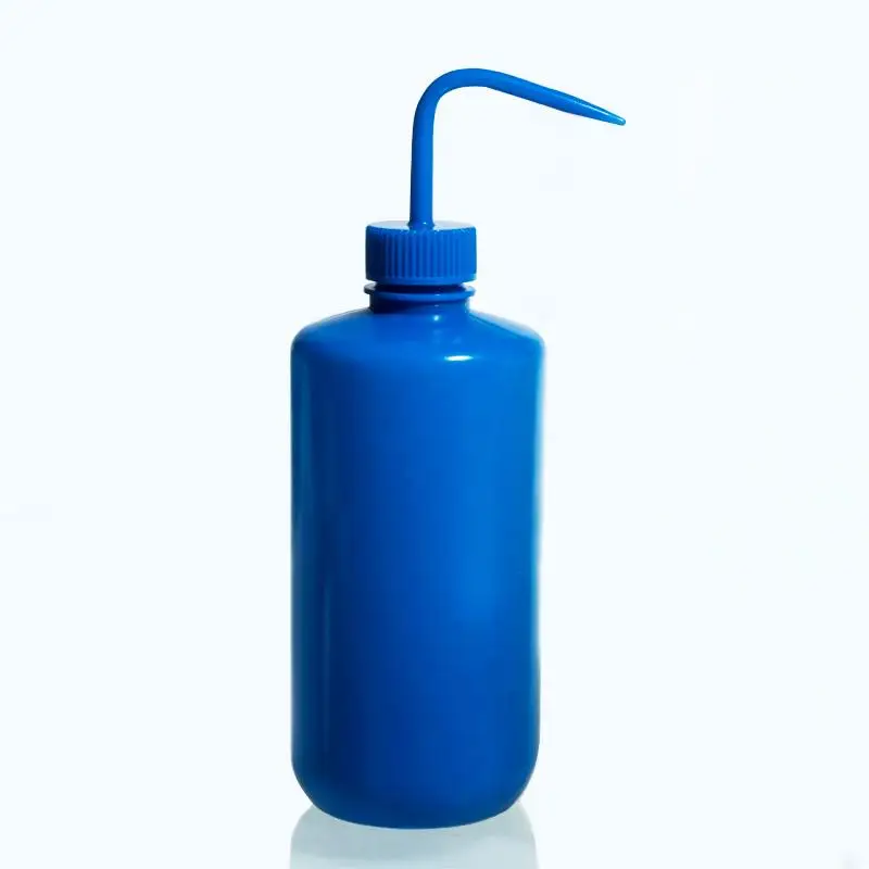 

High quality blue plastic crooked head cleaning bottles rinsing washing bottle Free Shipping
