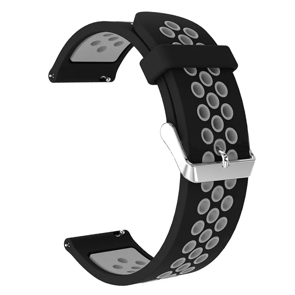 20 22 мм Galaxy watch 46 мм ремешок для samsung gear sport S2 S3 Classic Frontier watch Band huami amazfit pace Bip BIT Lite band - Цвет ремешка: Black grey