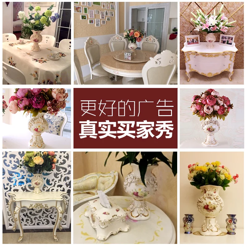 Роскошная модная фарфоровая керамическая ваза для цветов с золотым ободом|table