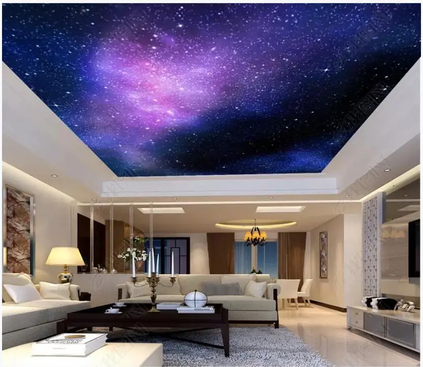 Пользовательские фото обои 3d потолочные космическое звездное фиолетовое зенит